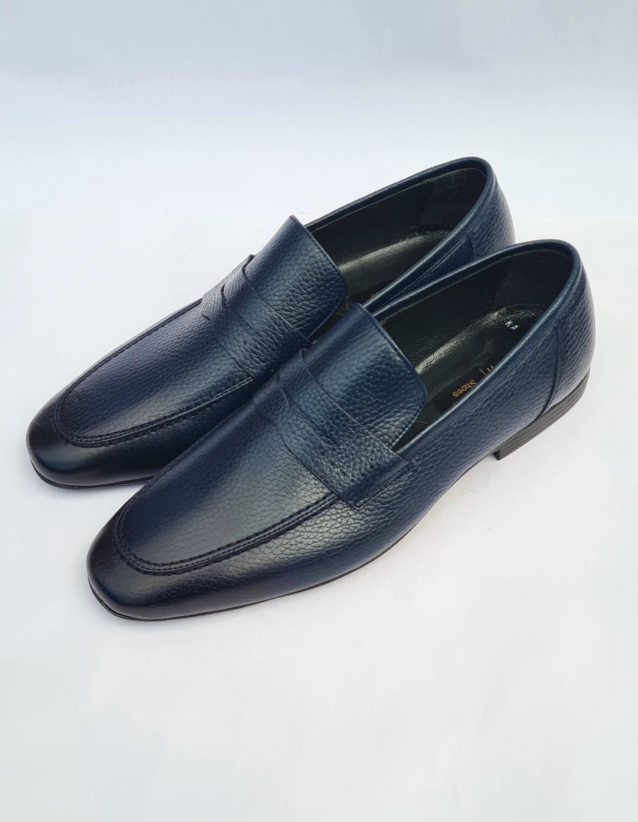 Navy blue penny loafers - Infynite Fashions
