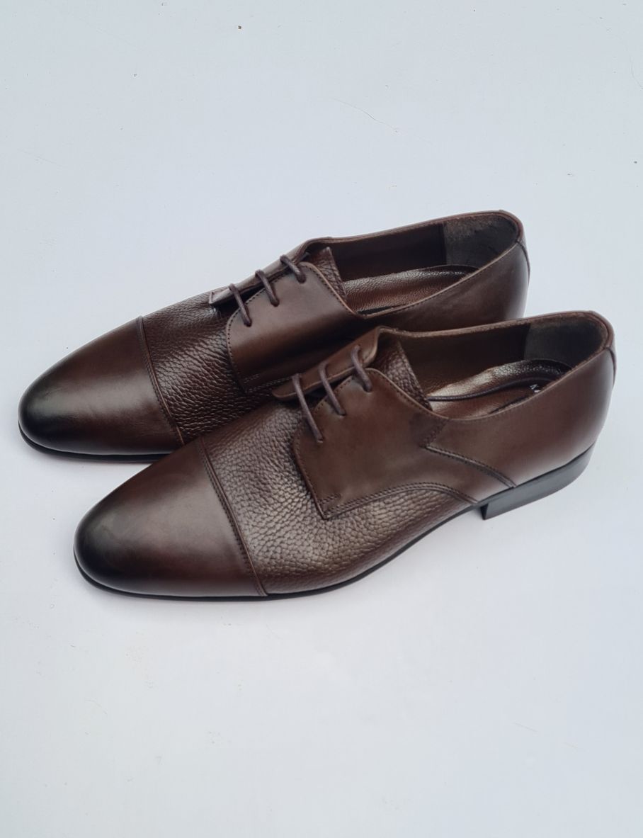 sleek brown derby shoe