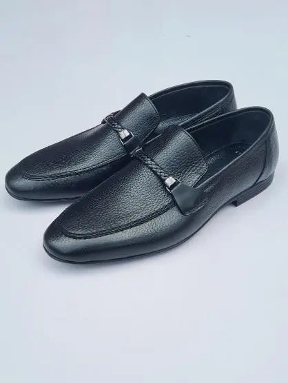 picture of black snaffle trim loafers